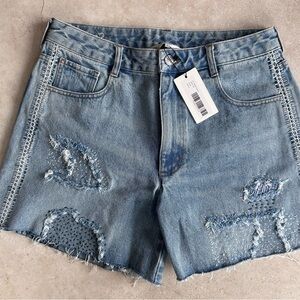 NWT Sea NY Oli Denim Distressed Women's Shorts - Light Blue